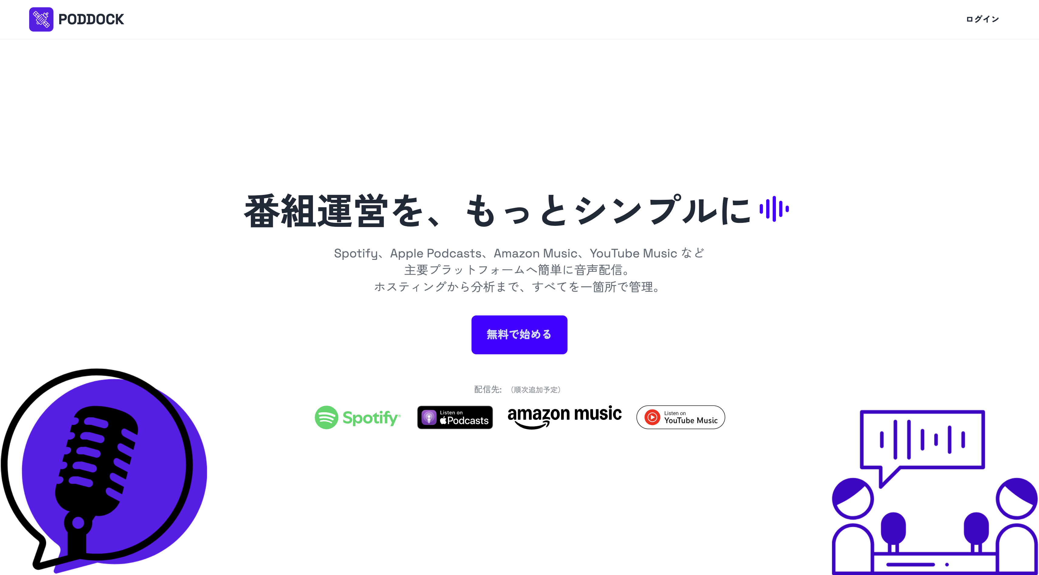 PODDOCK - ポッドキャスト配信プラットフォーム